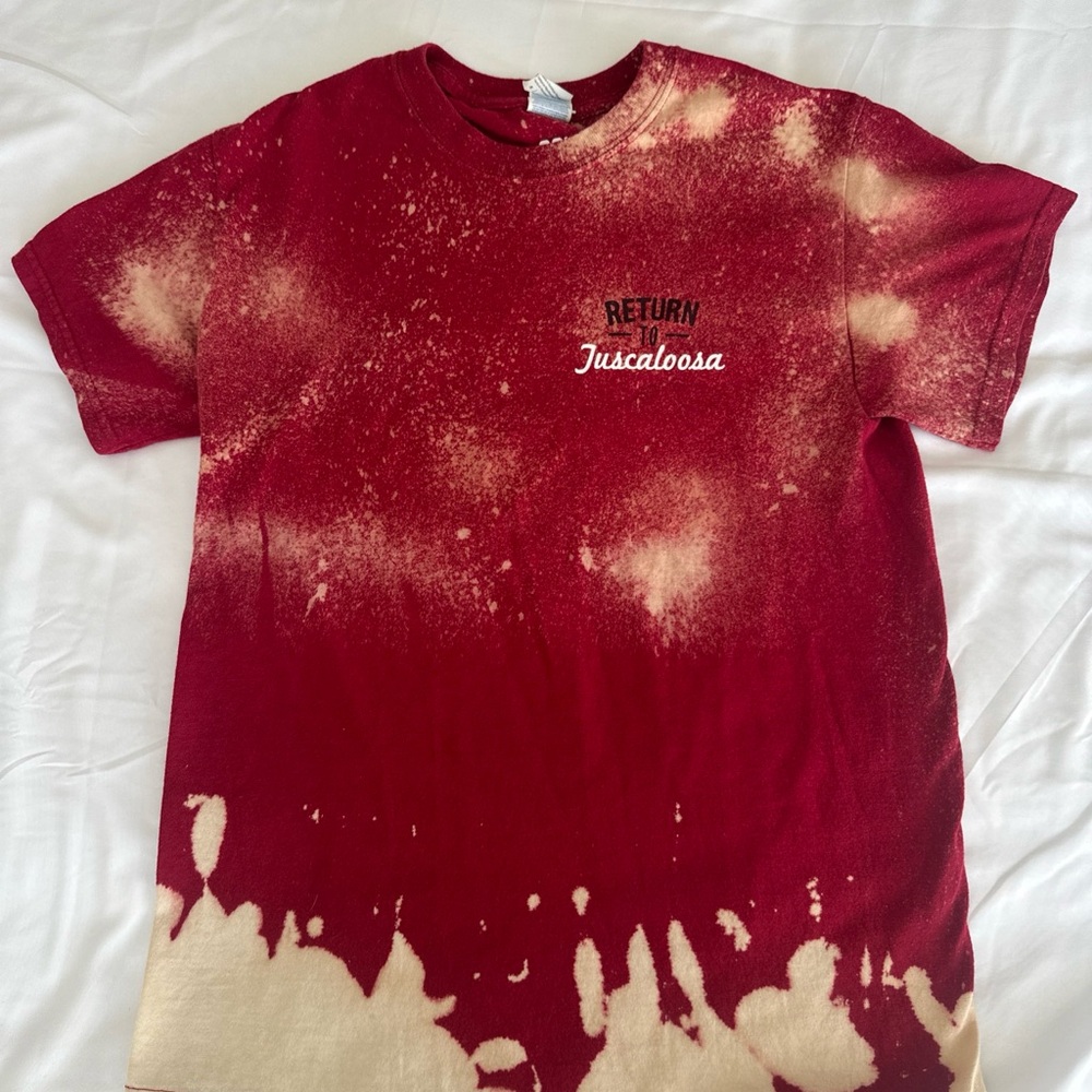 University of Alabama Shirt Unisex Small Red White Tie Dye College Game Day